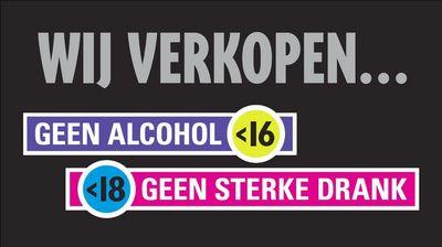 Geen alcohol onder 16 geen sterke drank onder 18